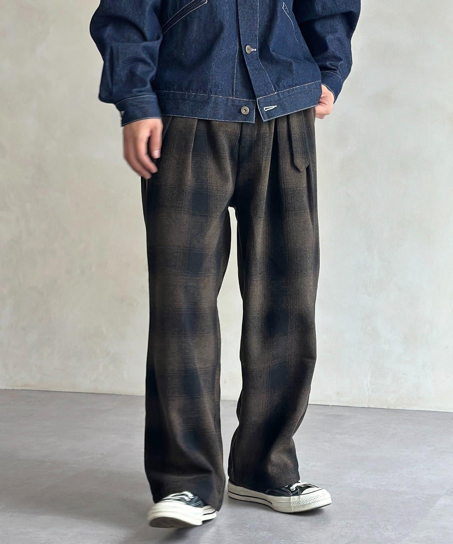 仿羊毛繫帶休閒褲