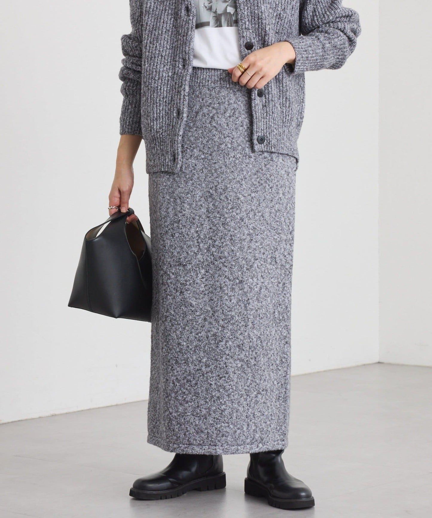 【可搭配套裝】圈圈紗線修身半身裙/預計12月上旬發貨