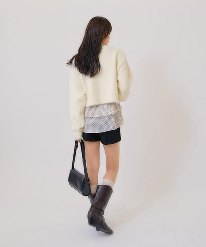 仿貂絨夾克開衫