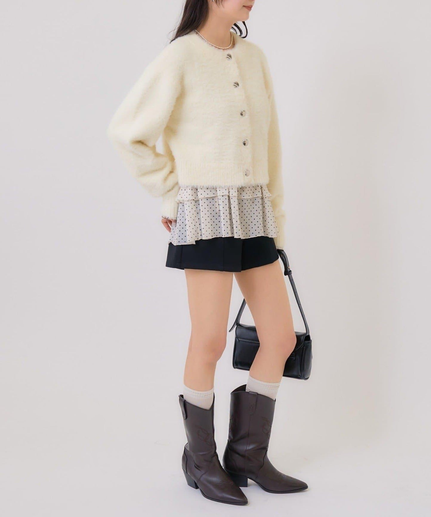 仿貂絨夾克開衫