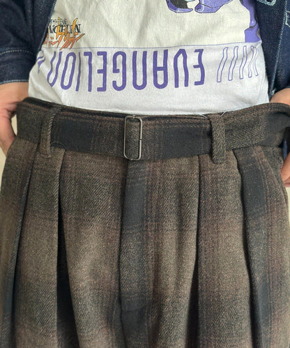 仿羊毛繫帶休閒褲