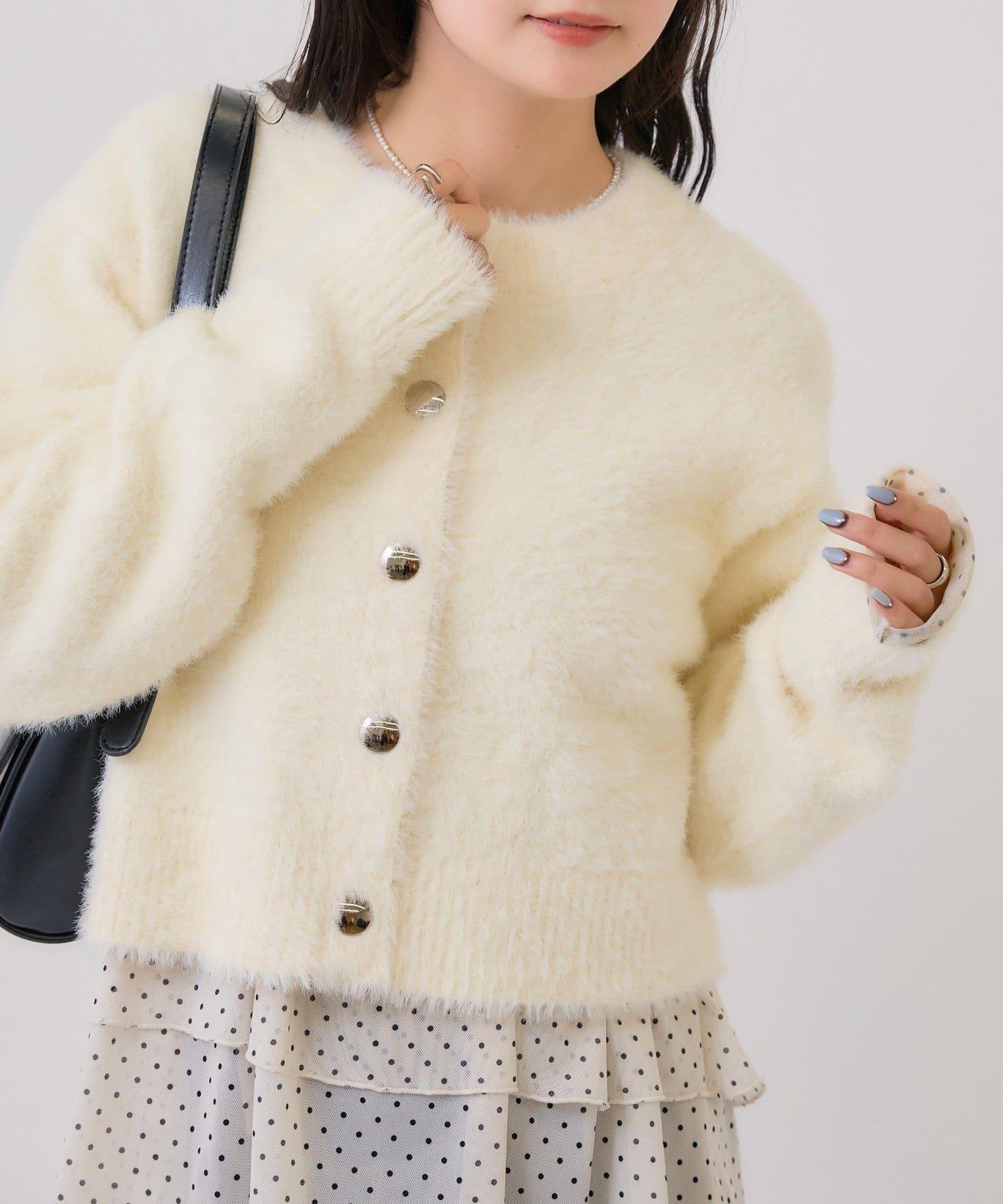 仿貂絨夾克開衫