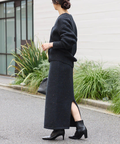 【可搭配套裝】圈圈紗線修身半身裙/預計12月上旬發貨