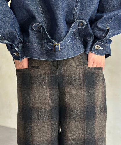 仿羊毛繫帶休閒褲