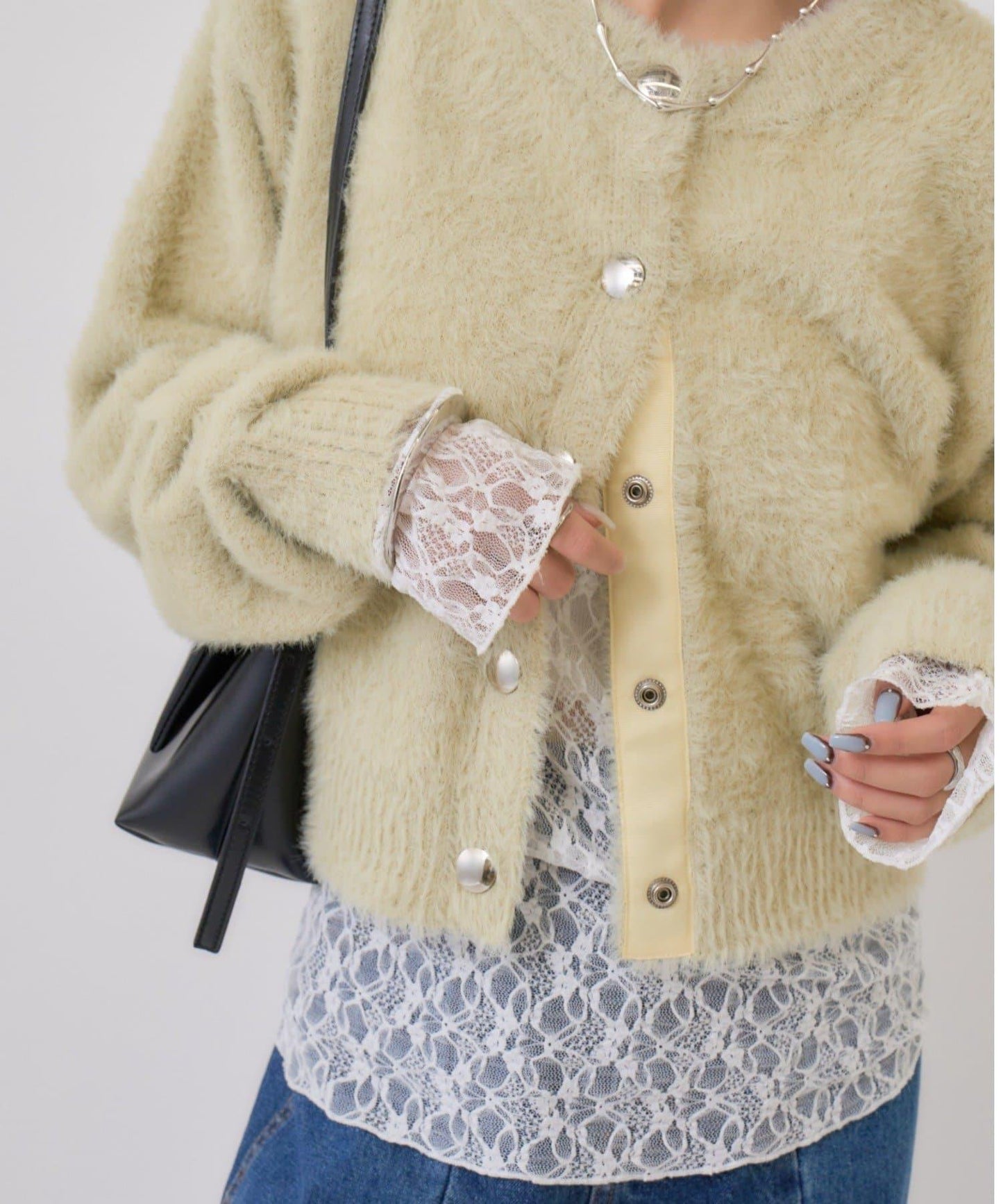 仿貂絨夾克開衫