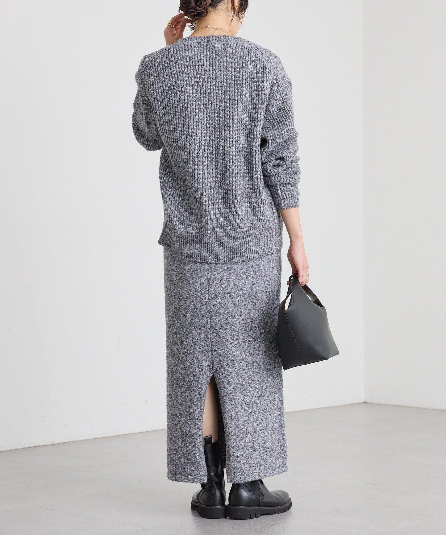 【可搭配套裝】圈圈紗線修身半身裙/預計12月上旬發貨