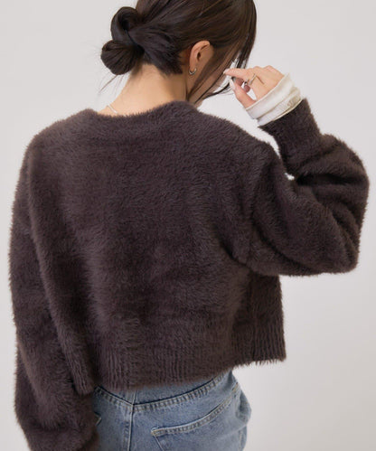 仿貂絨夾克開衫