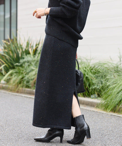 【可搭配套裝】圈圈紗線修身半身裙/預計12月上旬發貨