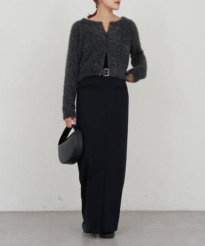 亮片長毛針織開衫