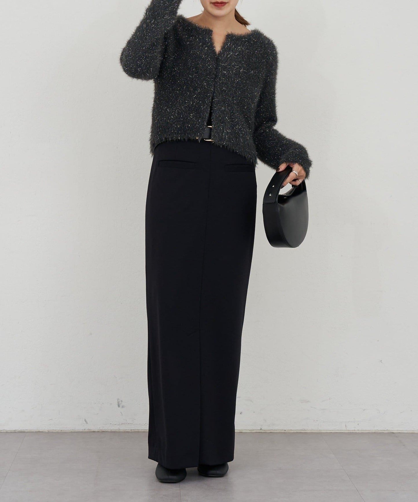 亮片長毛針織開衫