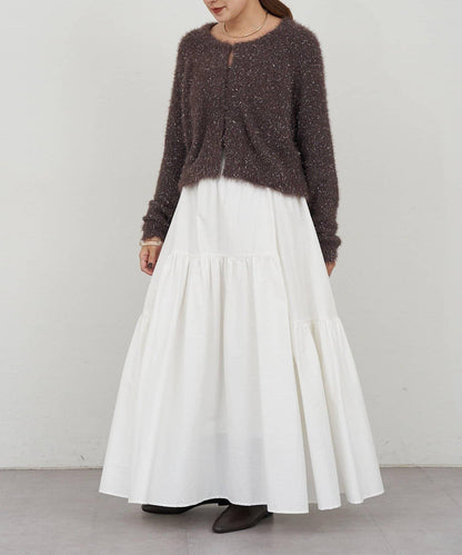 亮片長毛針織開衫