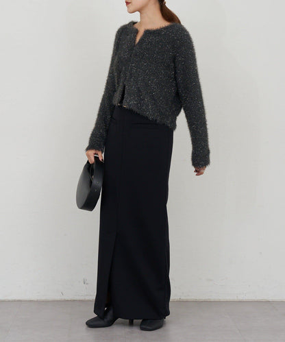 亮片長毛針織開衫