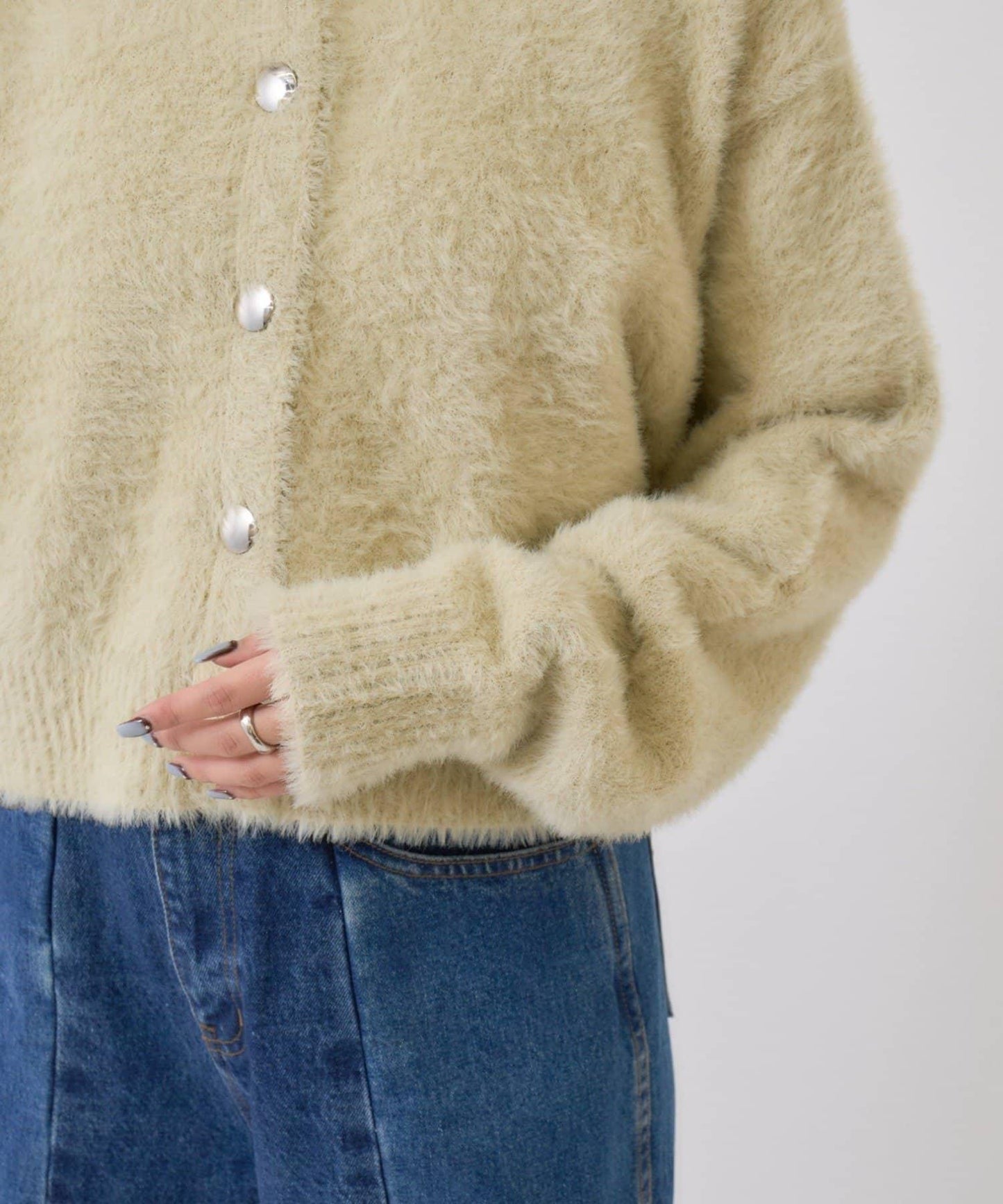 仿貂絨夾克開衫