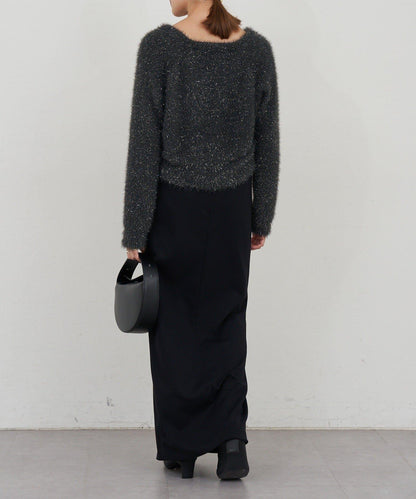 亮片長毛針織開衫