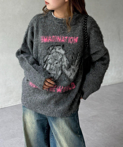 偉人仿馬海毛針織衫