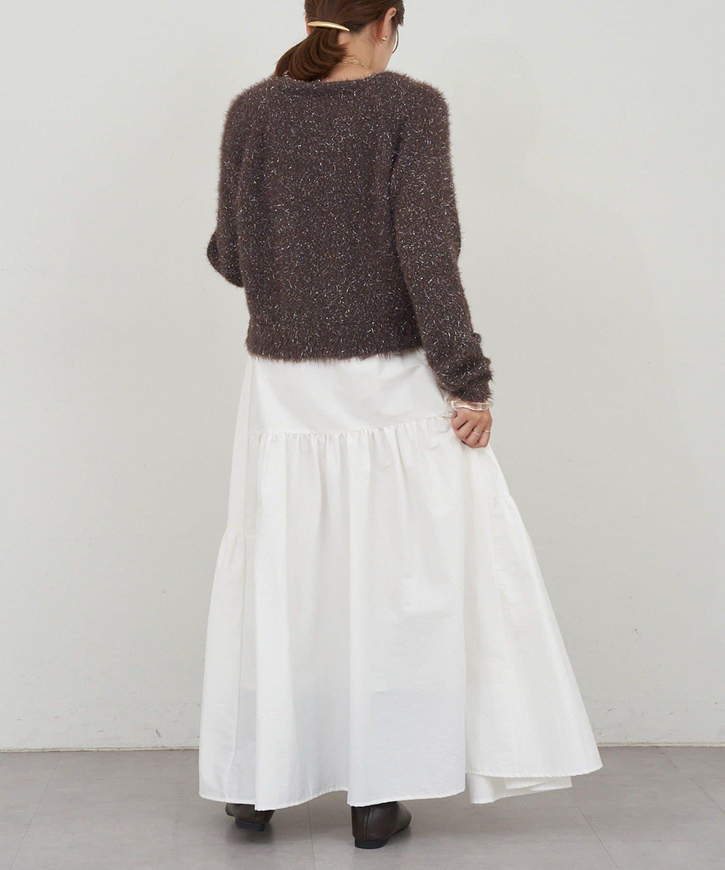 亮片長毛針織開衫