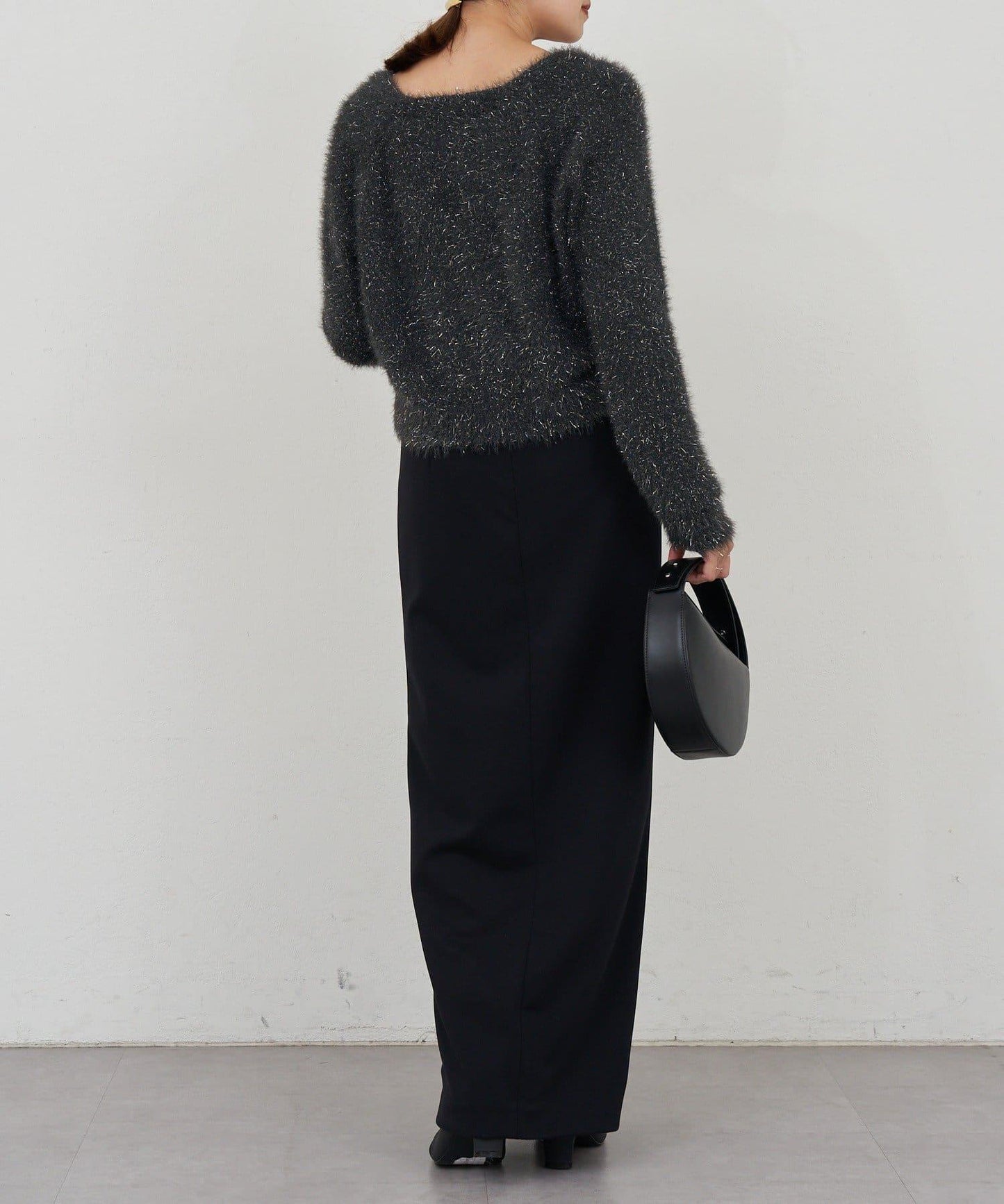 亮片長毛針織開衫