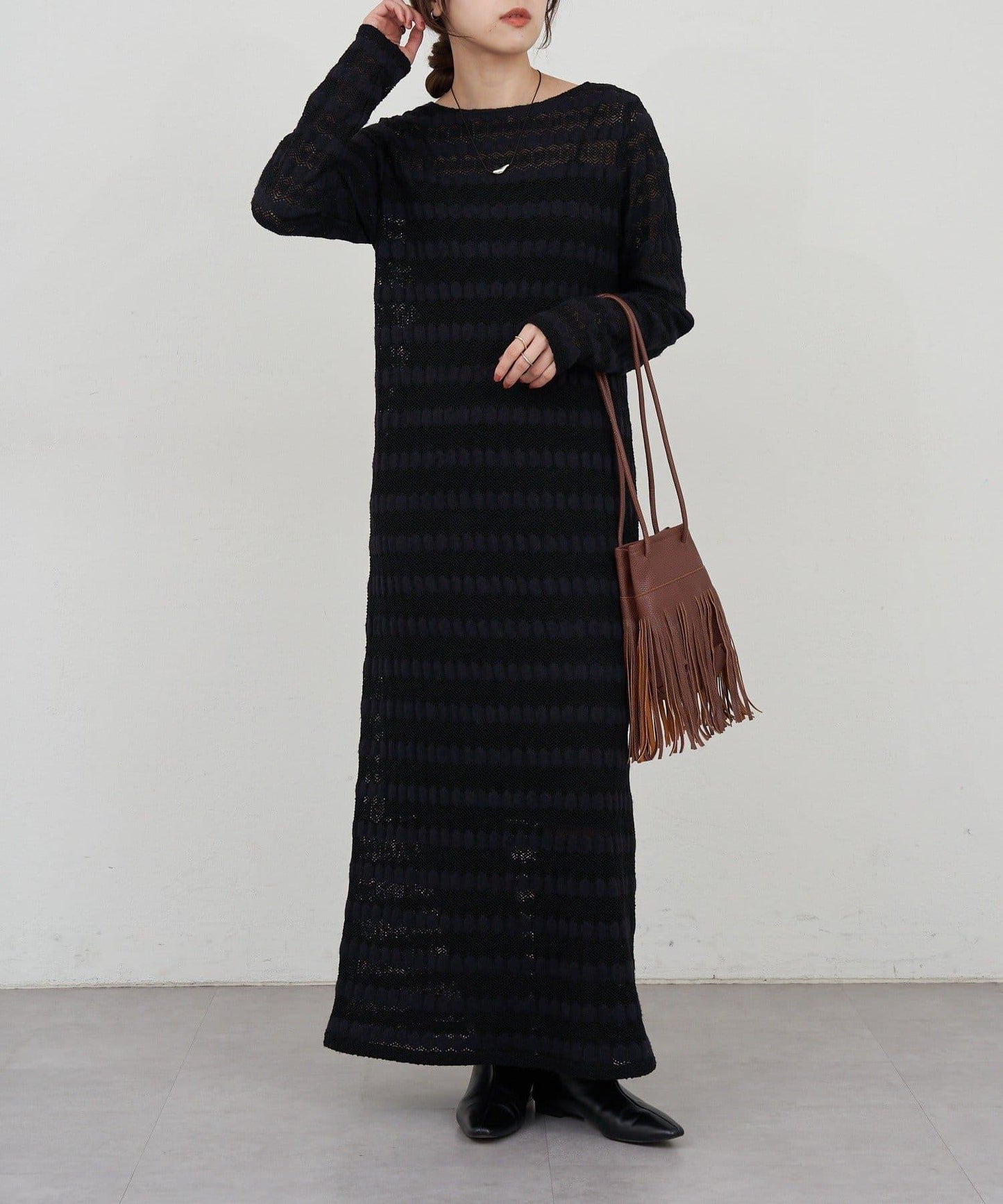 鏤空針織連衣裙