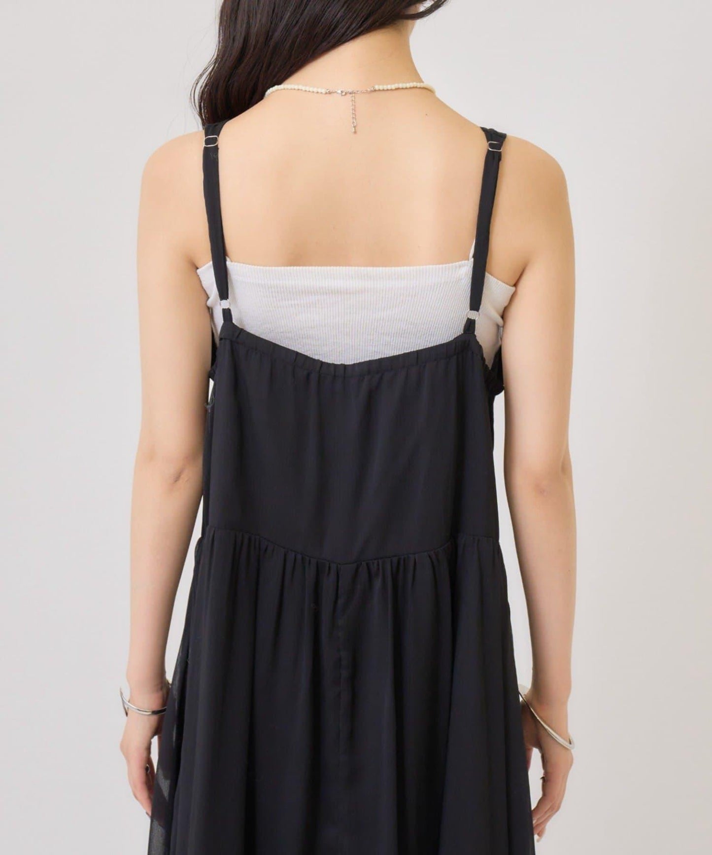 透視吊帶兩件套連衣裙