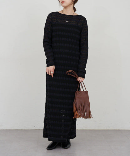 鏤空針織連衣裙