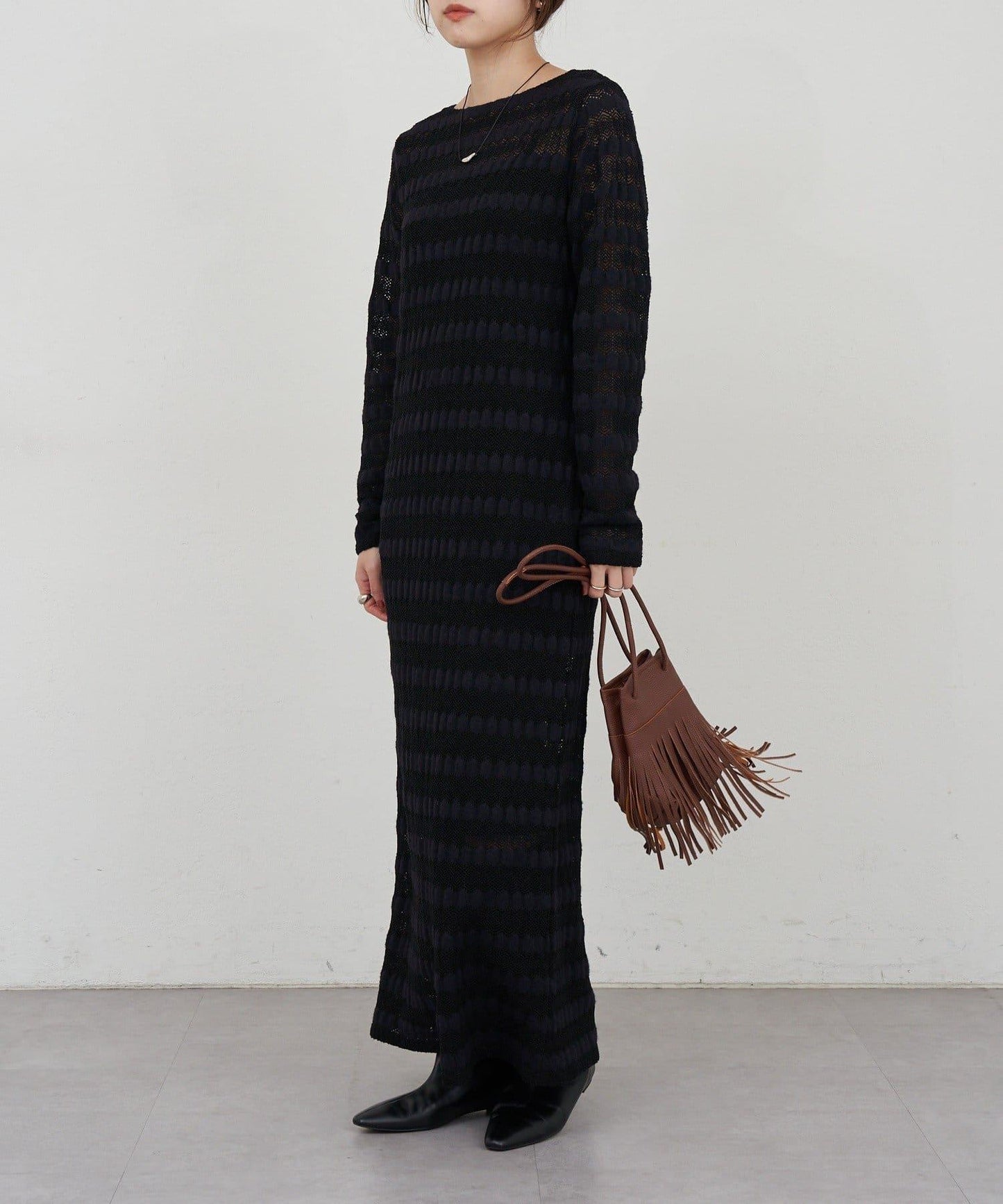 鏤空針織連衣裙