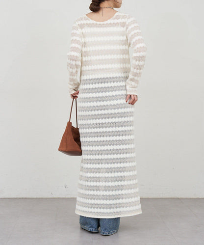 鏤空針織連衣裙