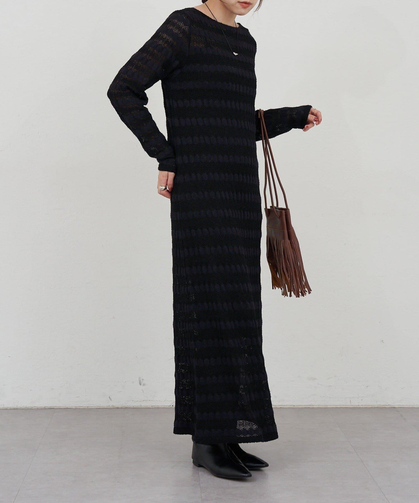 鏤空針織連衣裙