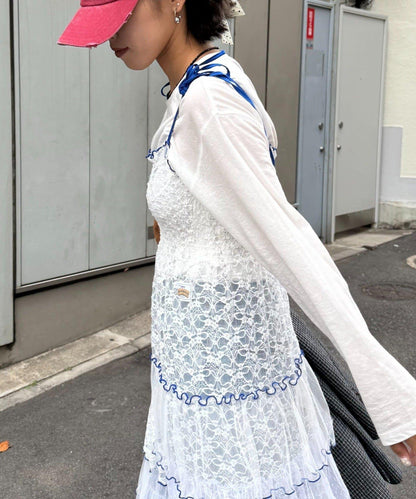 【HELLO.SANFRANCISCO/ハローサンフランシスコ】2WAY蕾絲拼接層疊半身裙