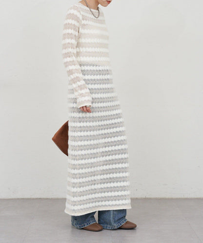 鏤空針織連衣裙