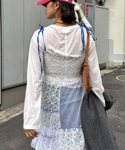 【HELLO.SANFRANCISCO/ハローサンフランシスコ】2WAY蕾絲拼接層疊半身裙