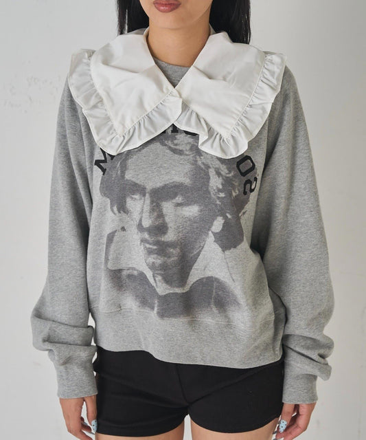 【WHO'S WHO gallery】拼色荷葉邊可拆卸領