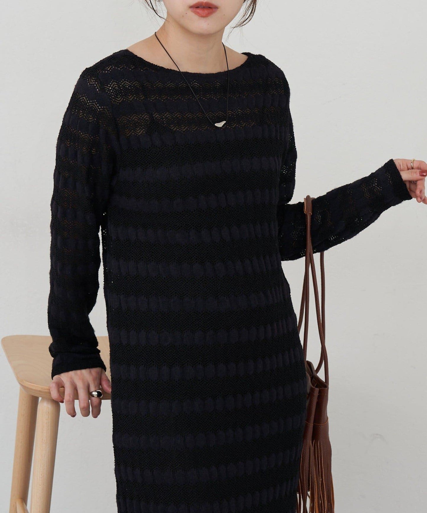 鏤空針織連衣裙