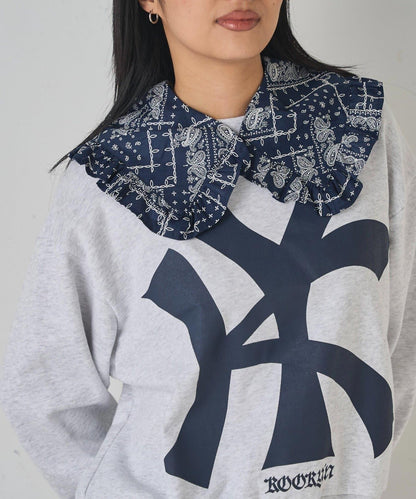 【WHO'S WHO gallery】拼色荷葉邊可拆卸領