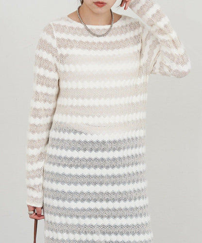 鏤空針織連衣裙