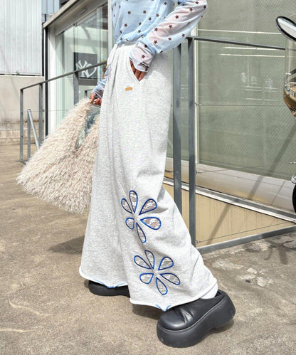 H.S花卉剪裁寬鬆衛褲