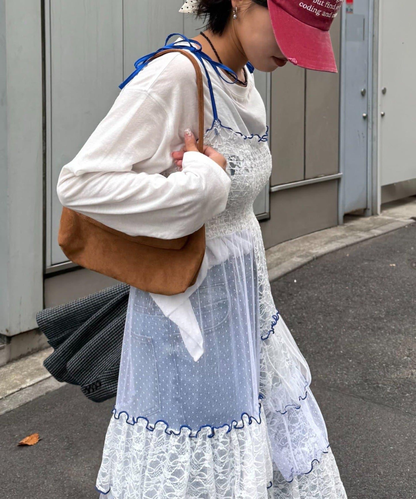 【HELLO.SANFRANCISCO/ハローサンフランシスコ】2WAY蕾絲拼接層疊半身裙