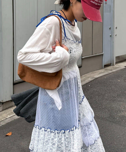 【HELLO.SANFRANCISCO/ハローサンフランシスコ】2WAY蕾絲拼接層疊半身裙