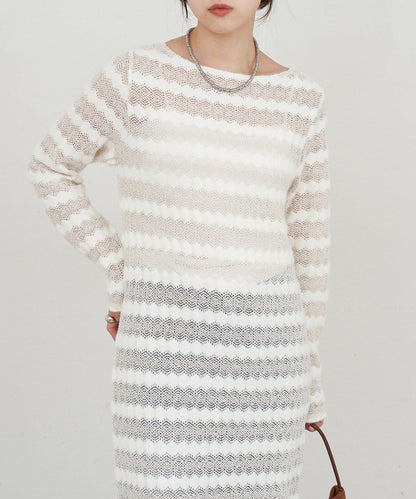 鏤空針織連衣裙