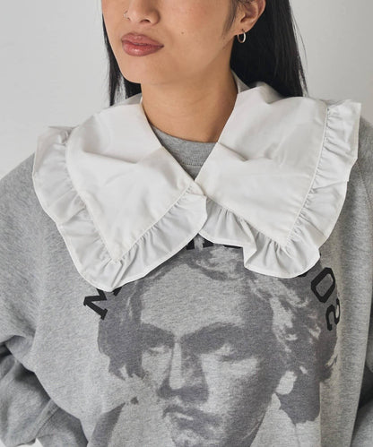 【WHO'S WHO gallery】拼色荷葉邊可拆卸領