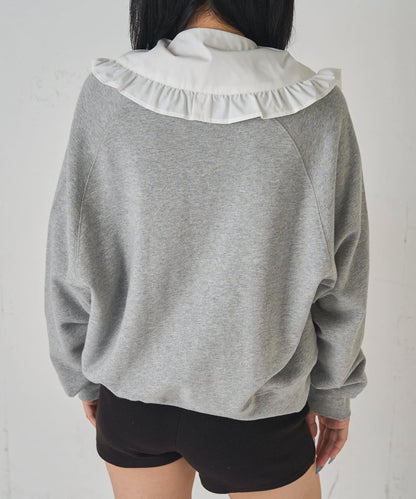 【WHO'S WHO gallery】拼色荷葉邊可拆卸領