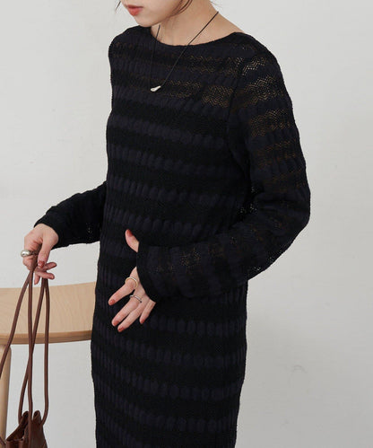 鏤空針織連衣裙