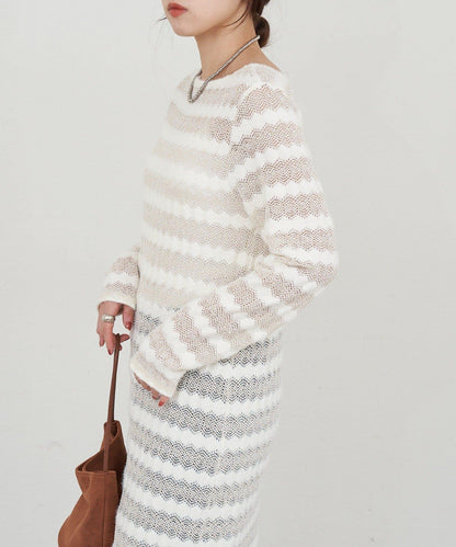 鏤空針織連衣裙