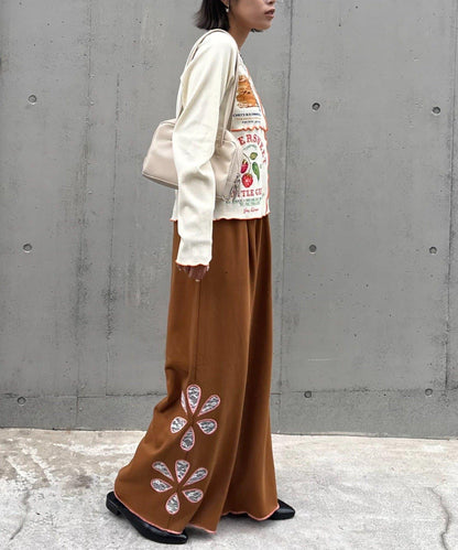 H.S花卉剪裁寬鬆衛褲