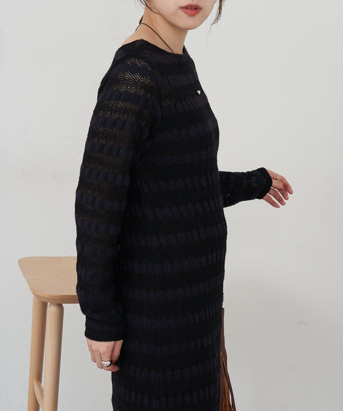鏤空針織連衣裙