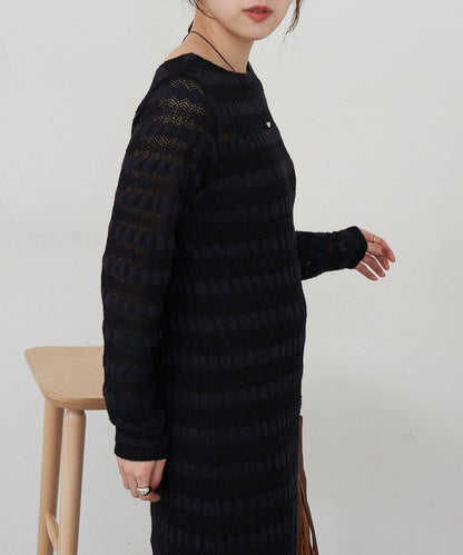 鏤空針織連衣裙