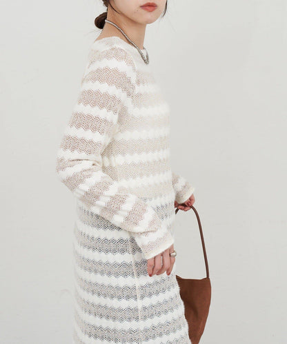 鏤空針織連衣裙