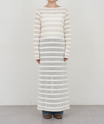 鏤空針織連衣裙