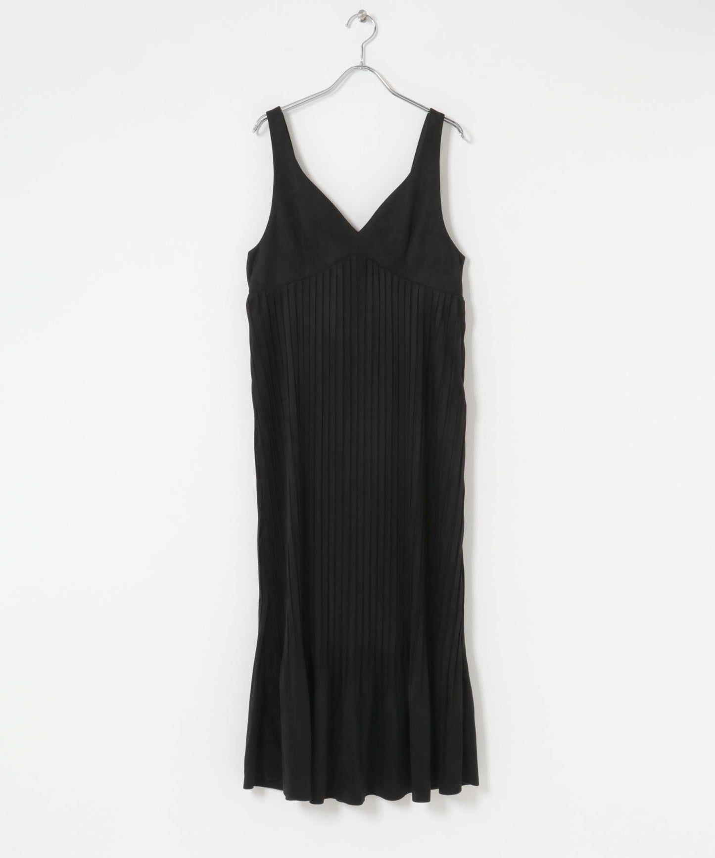 桃皮縐褶連衣裙