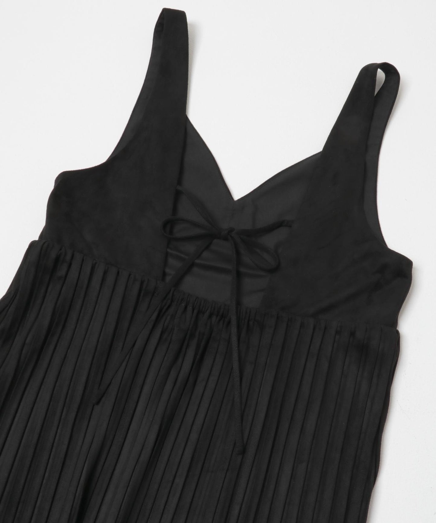 桃皮縐褶連衣裙