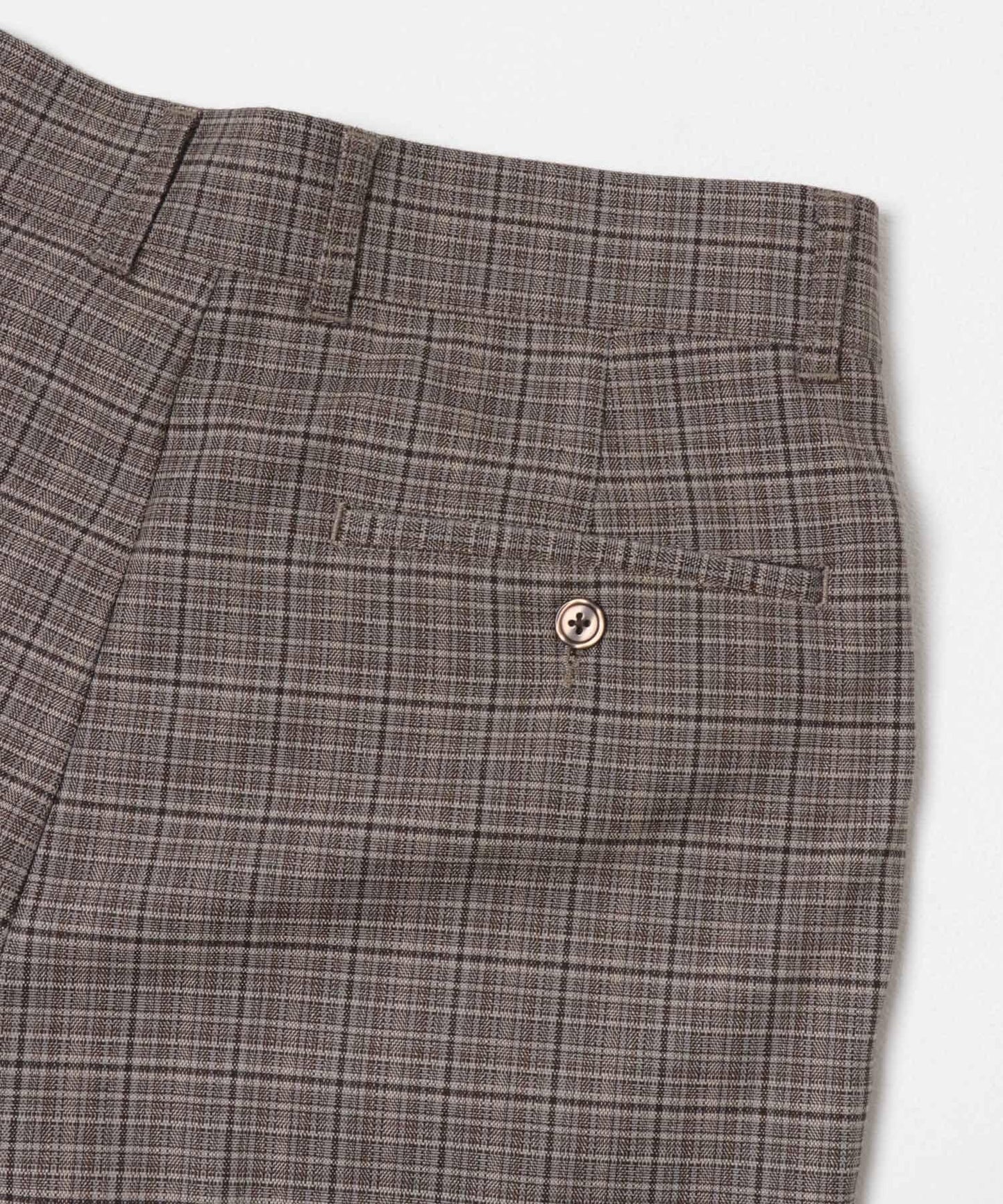 格紋高腰寬鬆西裝褲